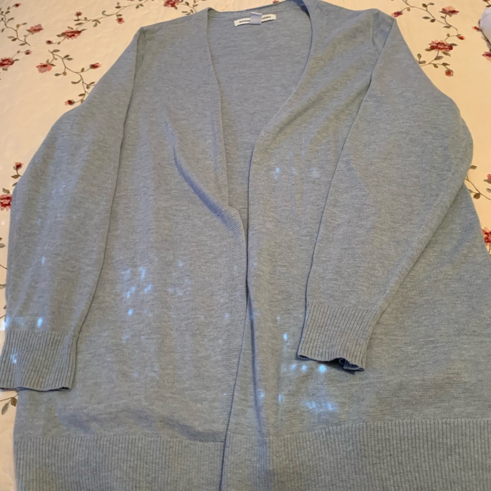 Light Blue Open Front Cardigan